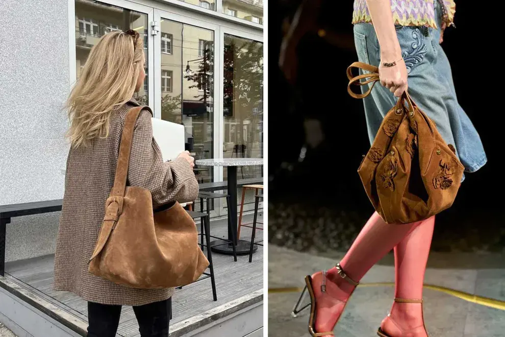 Estos bolsos con texturas suaves y en color café se convierten en tu accesorio favorito de 2025