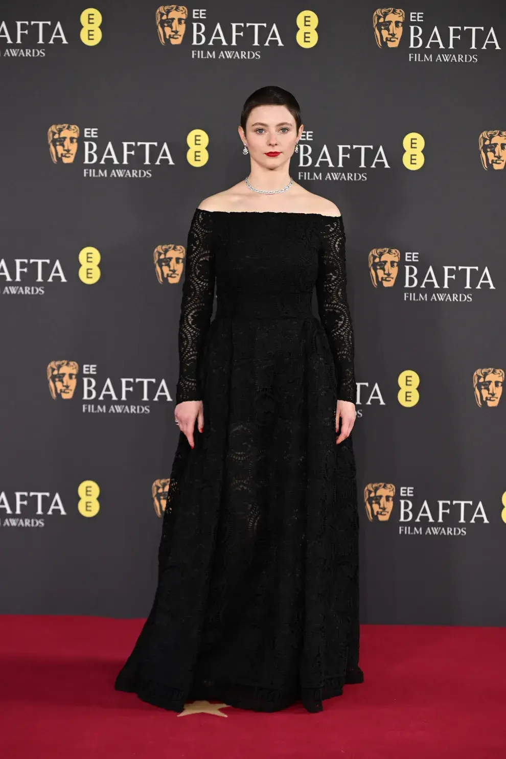 Thomasin McKenzie en la alfombra roja de los Premios BAFTA 2025.