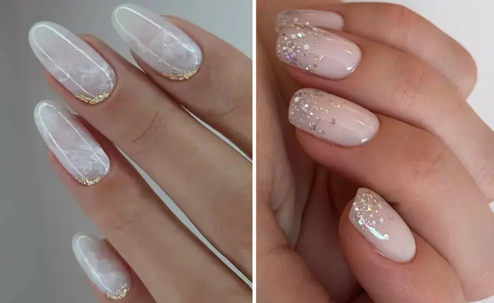 dos ideas de uñas de novia