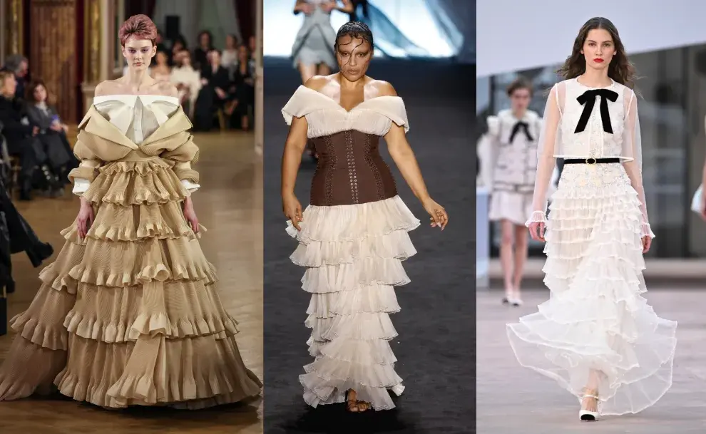 Vestidos con volados en Paris Fashion Week