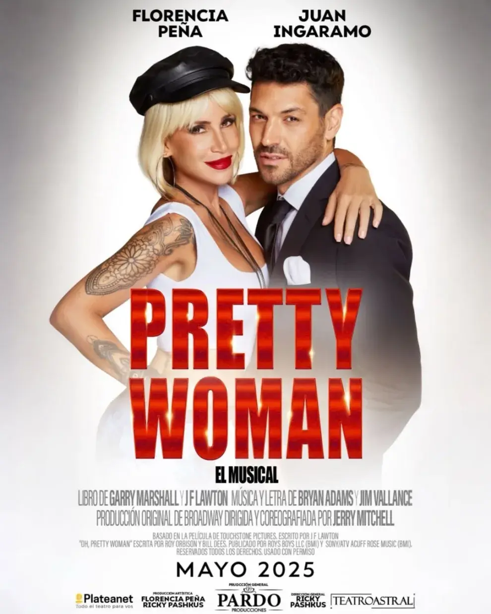 Florencia Peña y Juan Ingaramo en la versión argentina de Pretty Woman, el musical.
