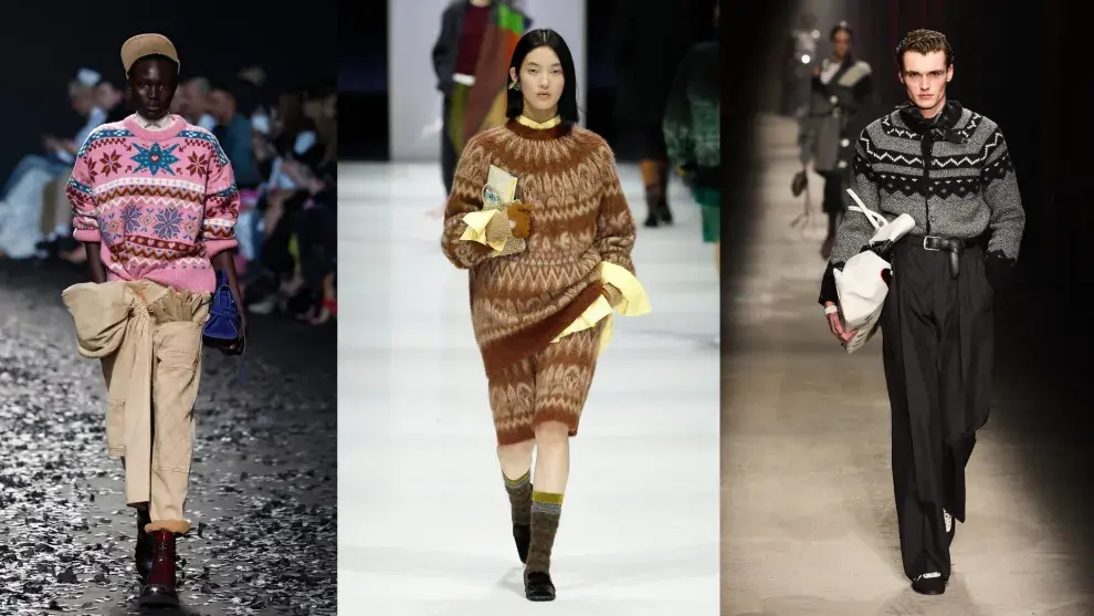 Suéter alpino en las colecciones otoño invierno 2025 de milan fashion week