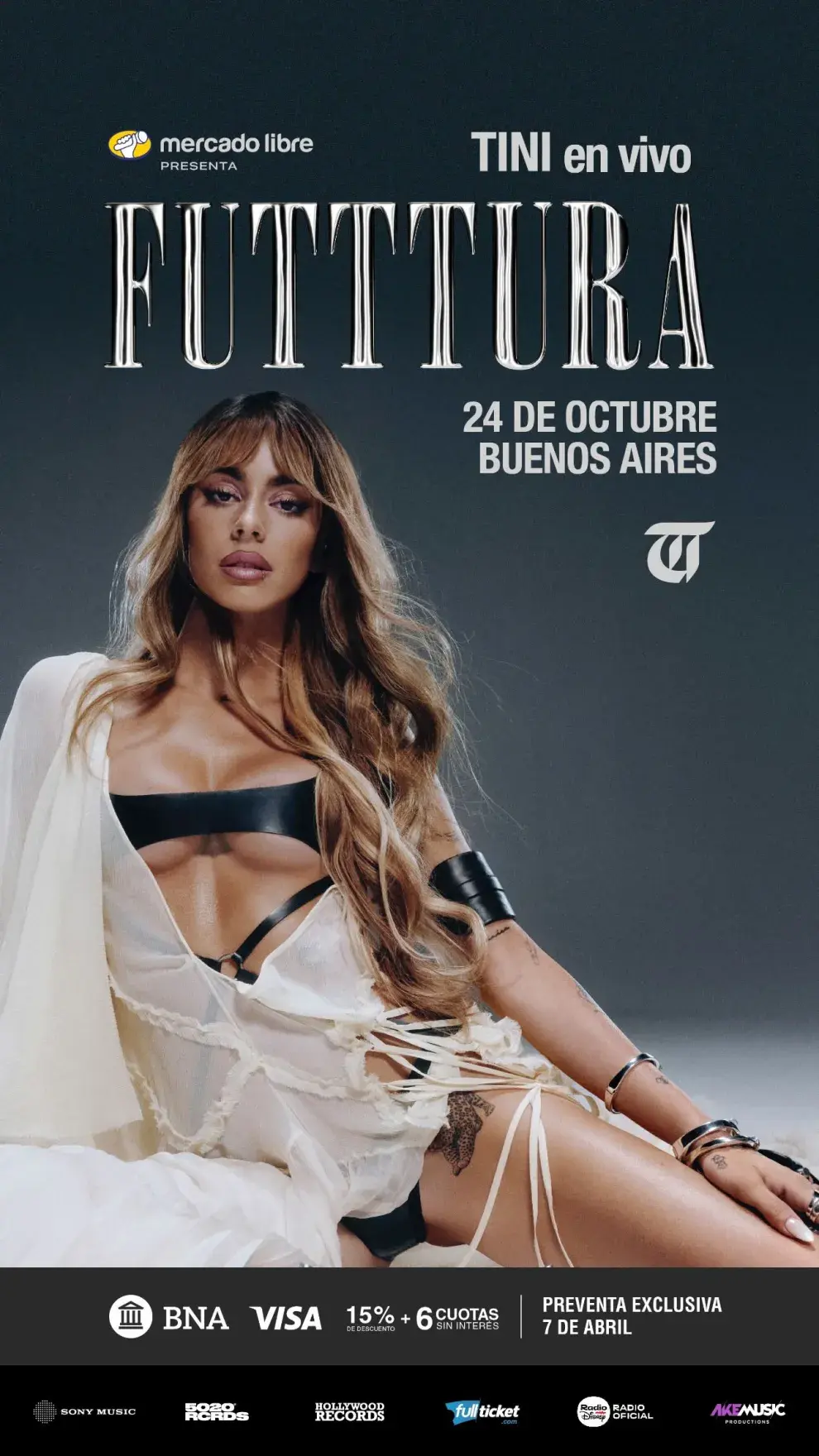 Cartel de las entradas para el festival de Tini