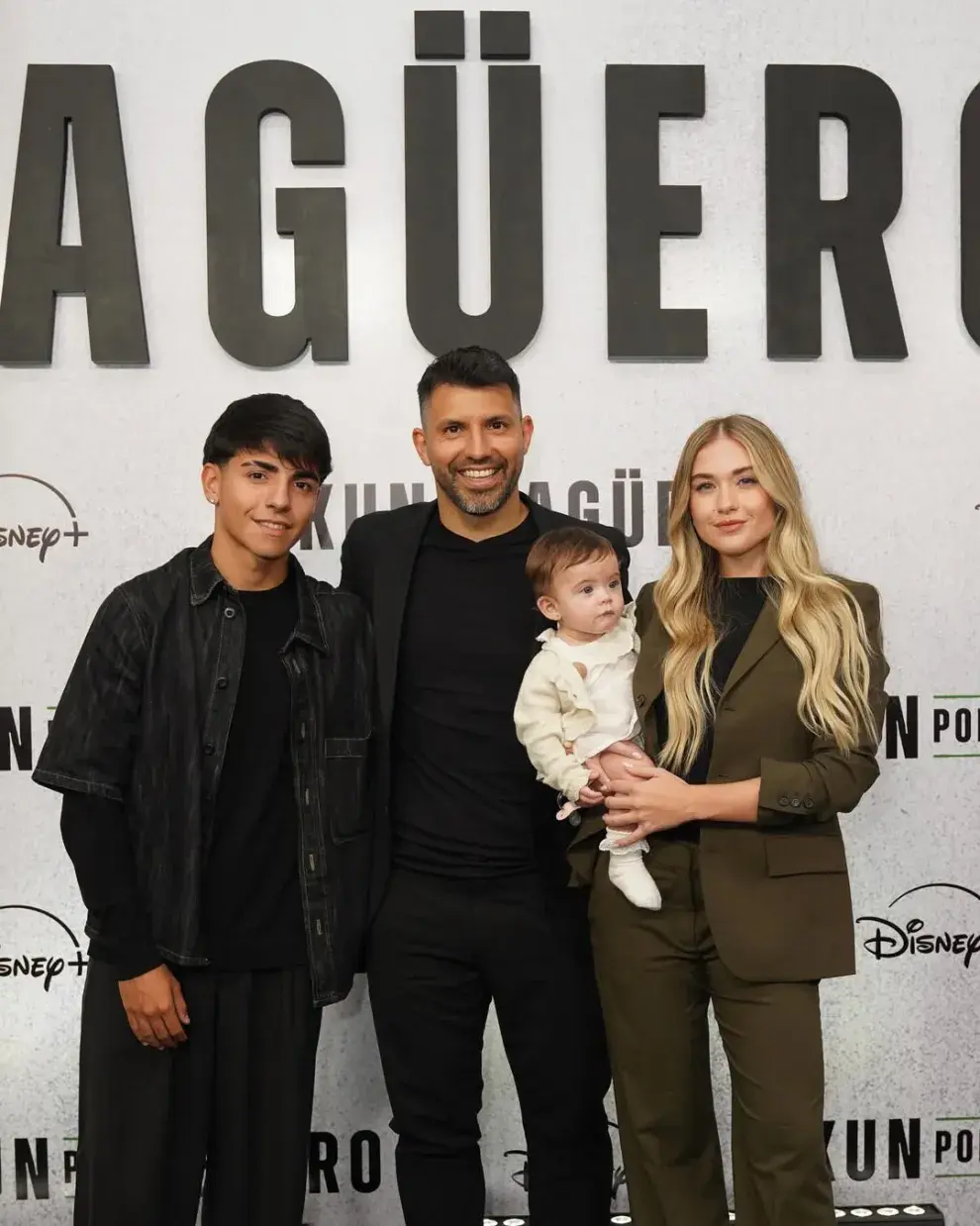 Sofía Calzetti en la presentación de la serie del "Kun Aguero"