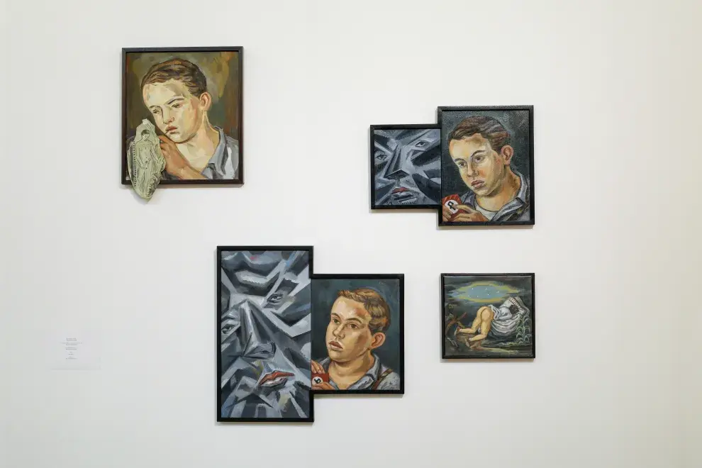 Nahuel Vecino expone pinturas al óleo y al pastel, una escultura, una instalación site specific y una serie de sanguinas y temples.