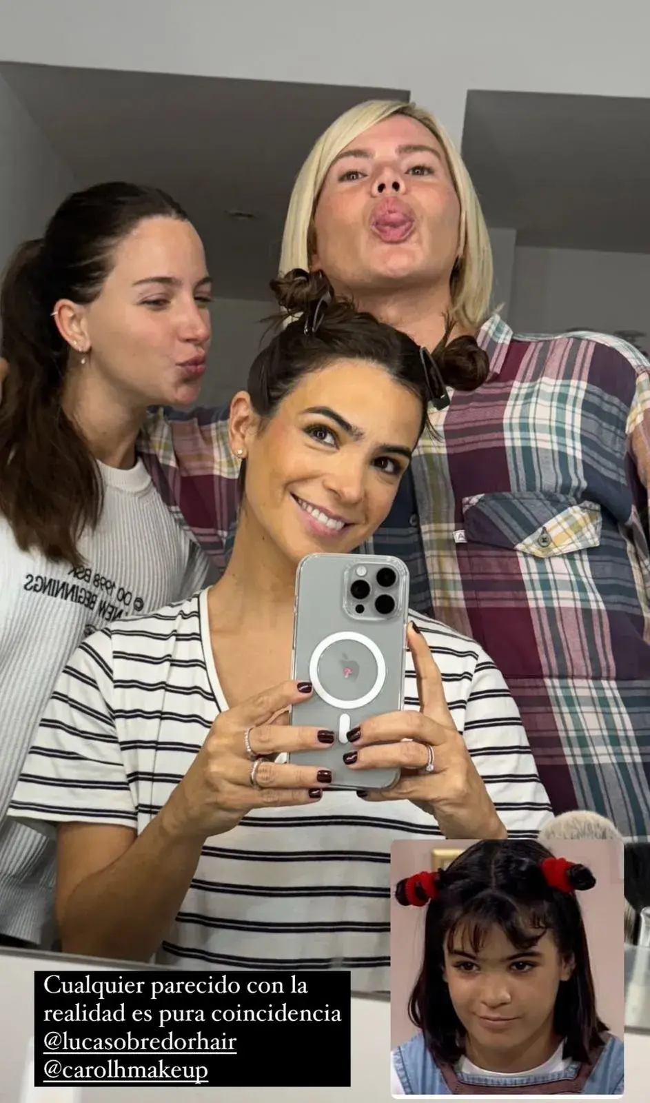 Agustina compartió en sus redes el peinado que usaba cuando era chica.
