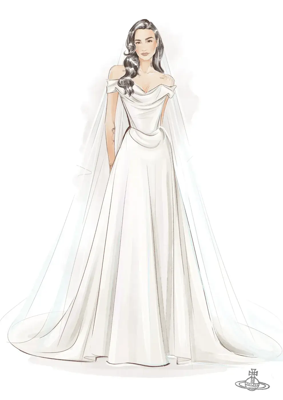 El boceto del vestido que eligió Demi para su casamiento.