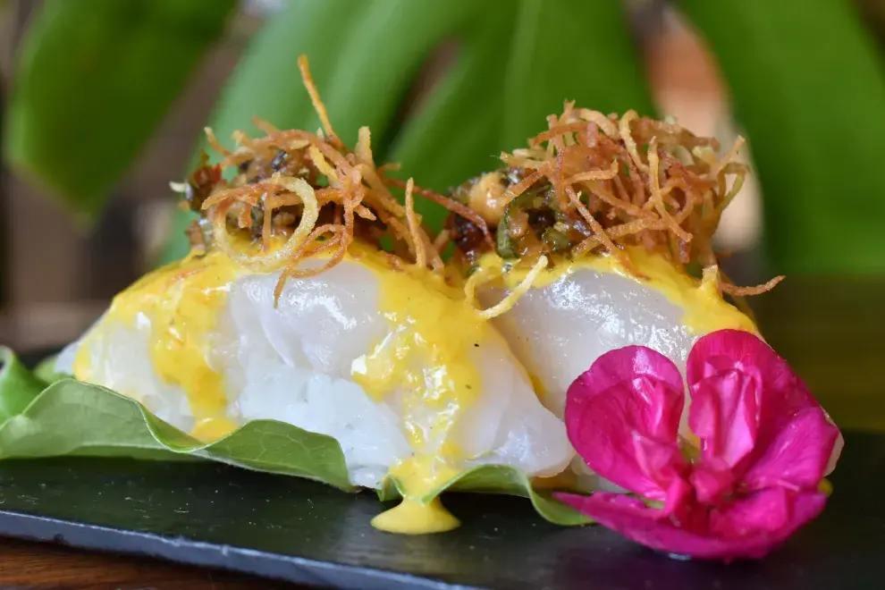 Colores y sabores de una cocina que supo ganar su lugar en la gastronomía mundial. En la foto: especialidad de La Pescadería.