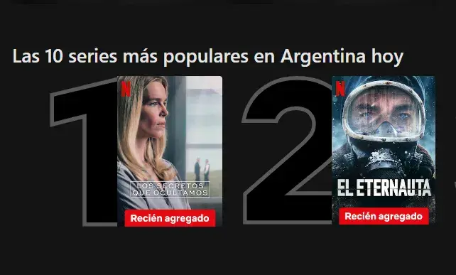 Captura del Top 10 de Netflix.