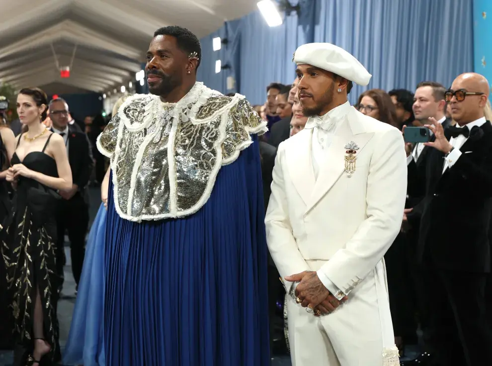Foto de Colman Domingo y Lewis Hamilton en la Met Gala.