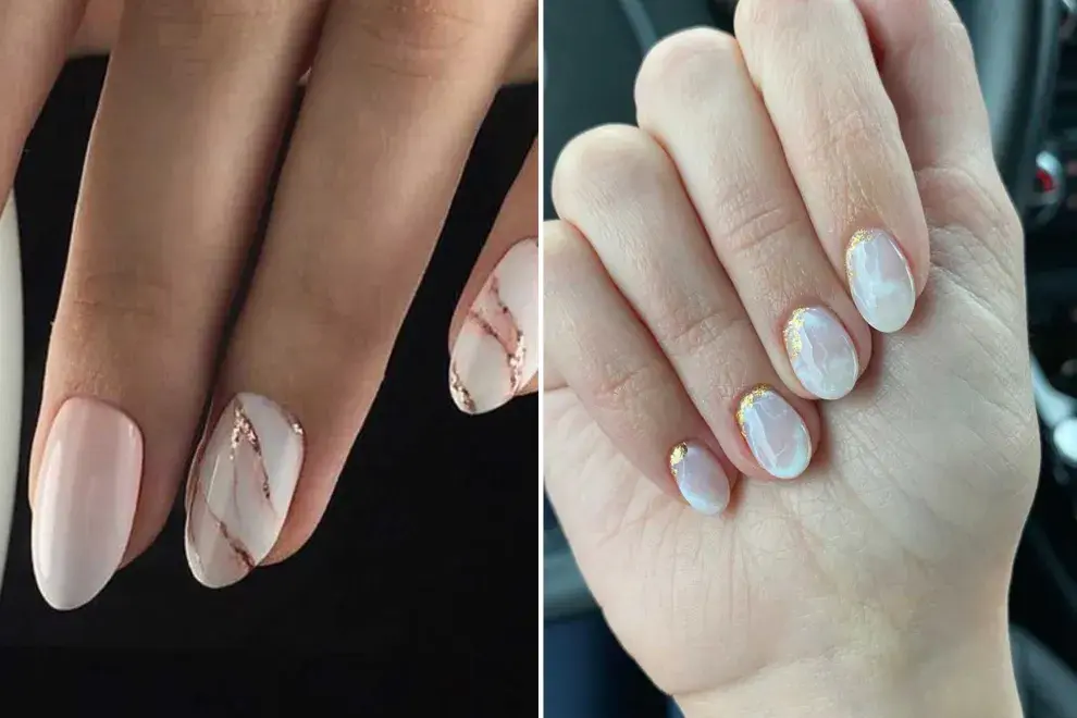 Las uñas de efecto mármol son una técnica de manicura que crea un diseño que imita las vetas y texturas del mármol
