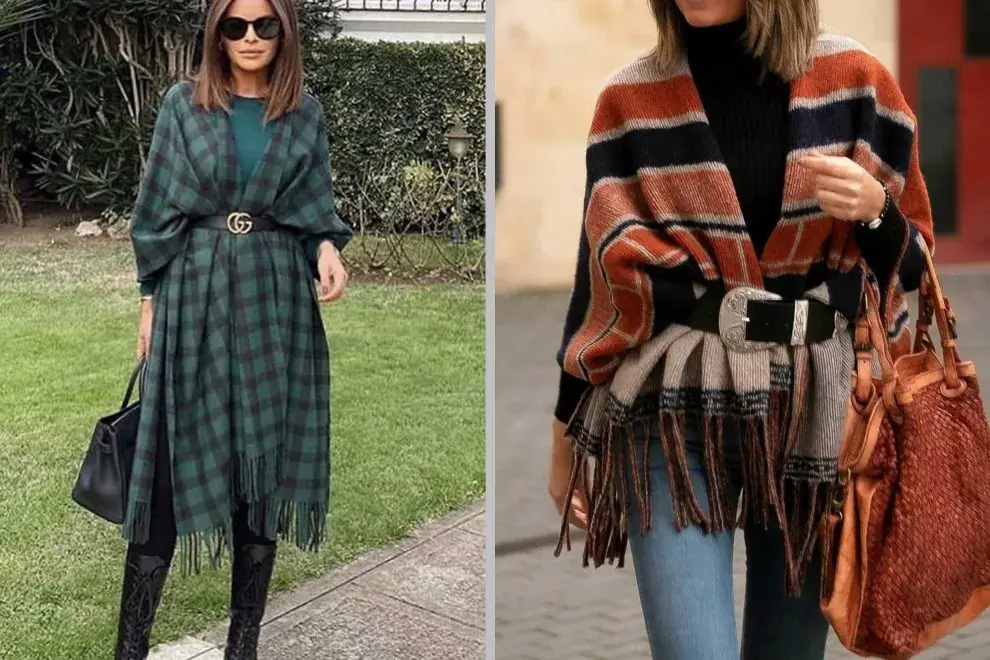 La bufanda XXL también podés llevarla como poncho