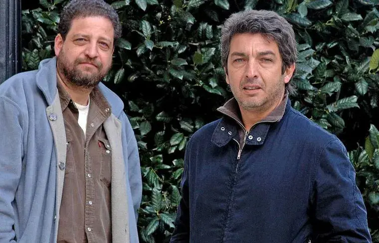 Fabián Mario Bielinsky y Ricardo Darin en el rodaje de Nueve Reinas