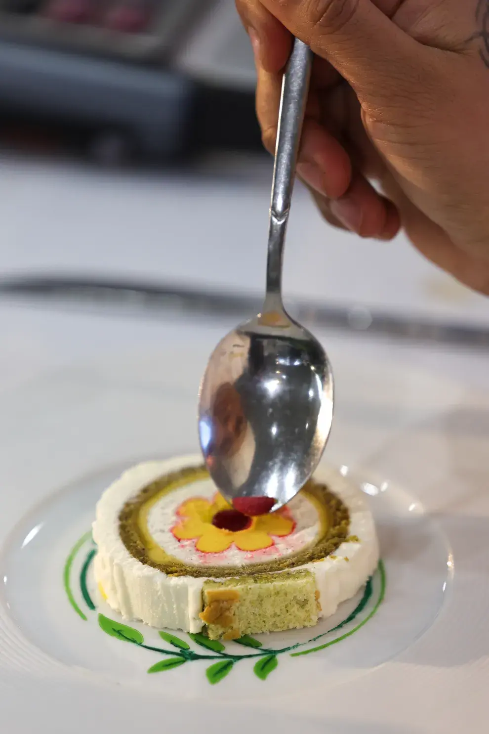 Torta helada florida.