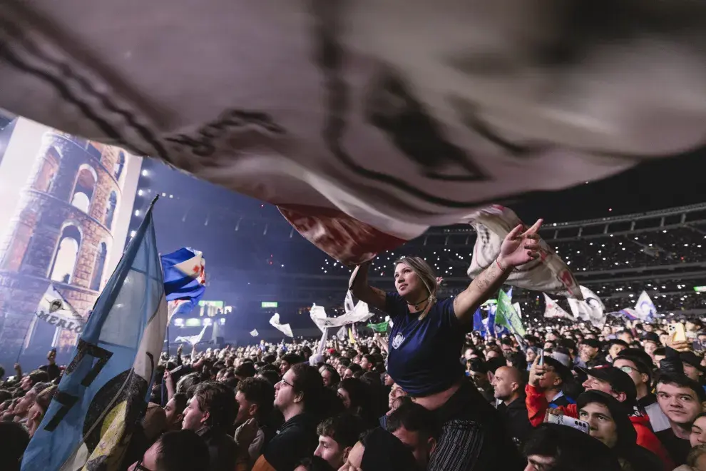Las banderas entre el público de Los Piojos.