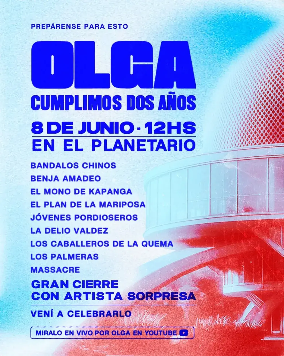 Póster de la fiesta por los 2 años de Olga.