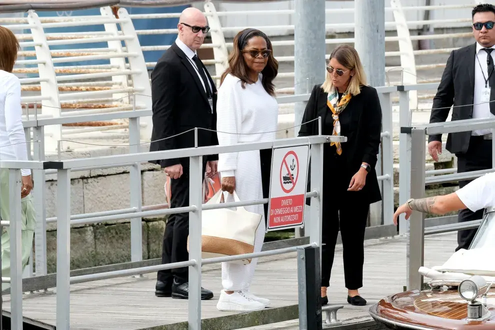 La llegada a Venecia de Oprah Winfrey, una de las invitadas a la boda de Jeff Bezos y Lauren Sánchez.