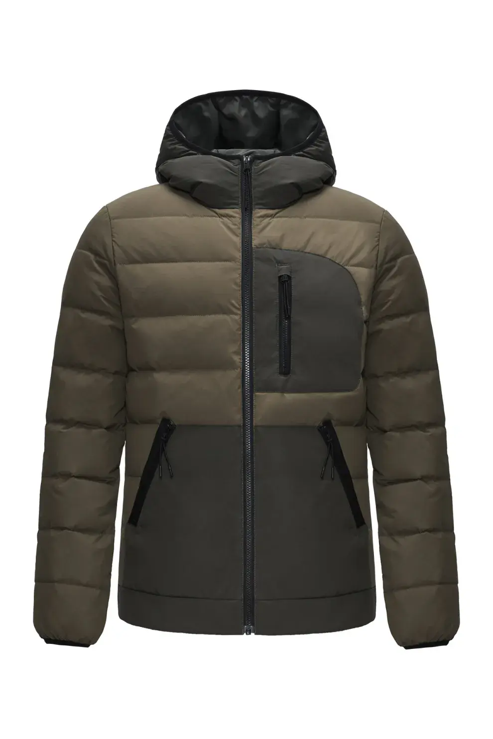 A) Campera matelaseada de hombre combinada a dos tonos modelo "Detzel" marca Perramus Precio: $ 390.000