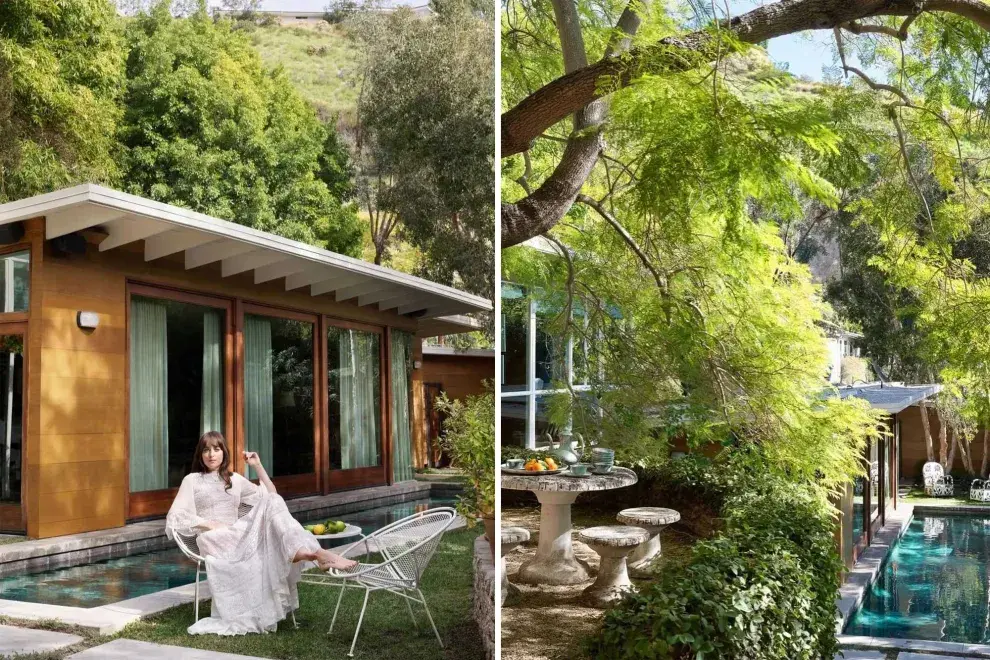 El jardín de la casa de Dakota Johnson