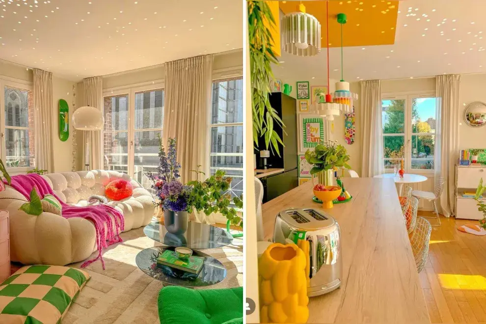 Los colores vibrantes forman parte del dopamine decor