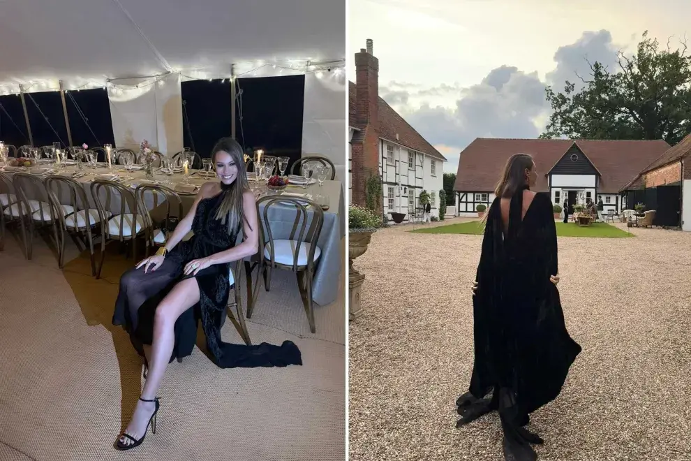 Pampita con un espectacular vestido negro de Gone, que acentuó su figura con detalles como un escote halter y una abertura lateral.