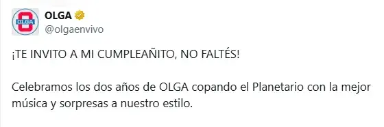 El anuncio del show por los 2 años de OLGA.
