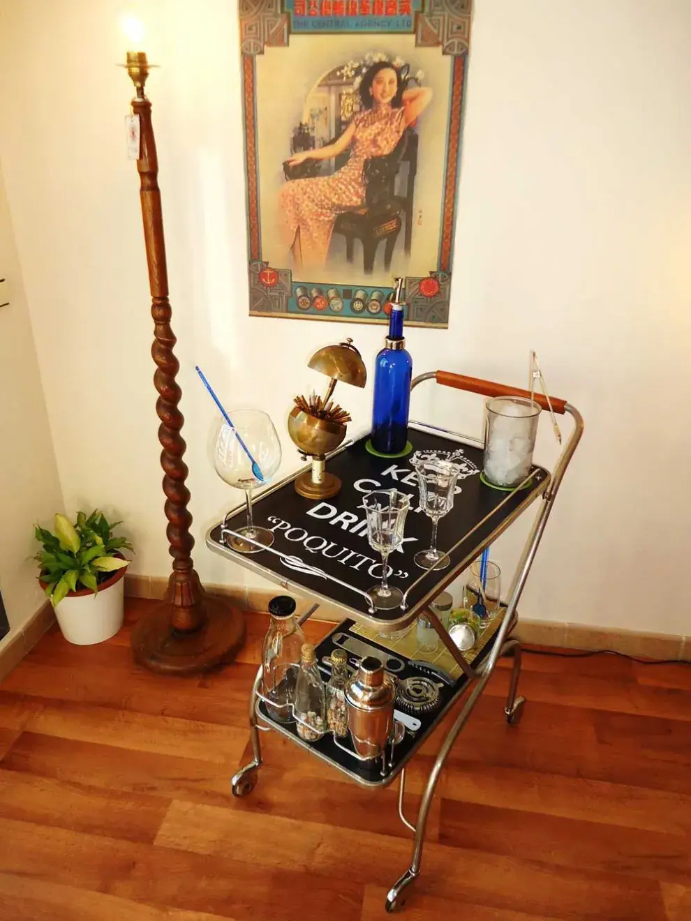 Un carrito bar vintage