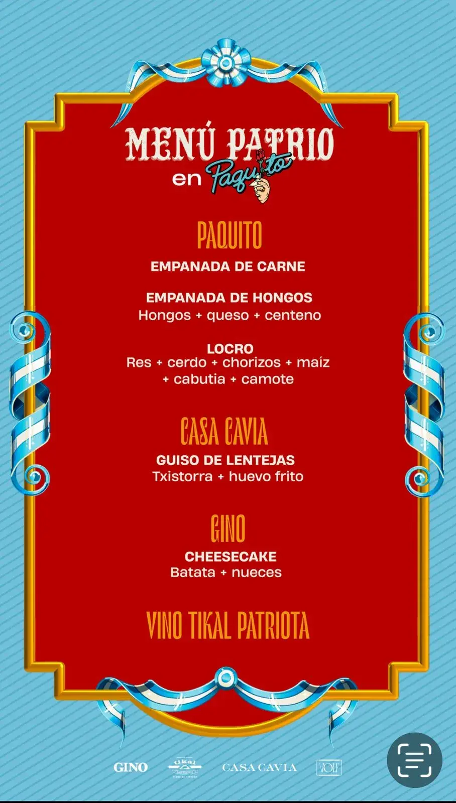 9 de julio: menú patrio