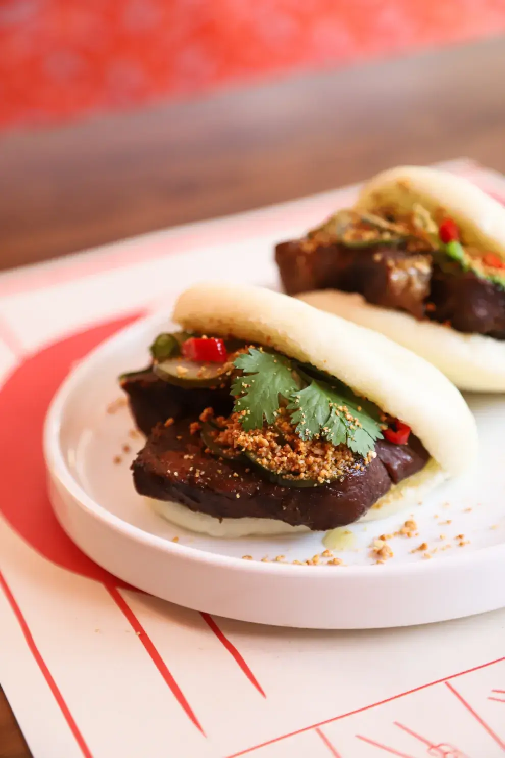 bao de bondiola estofada