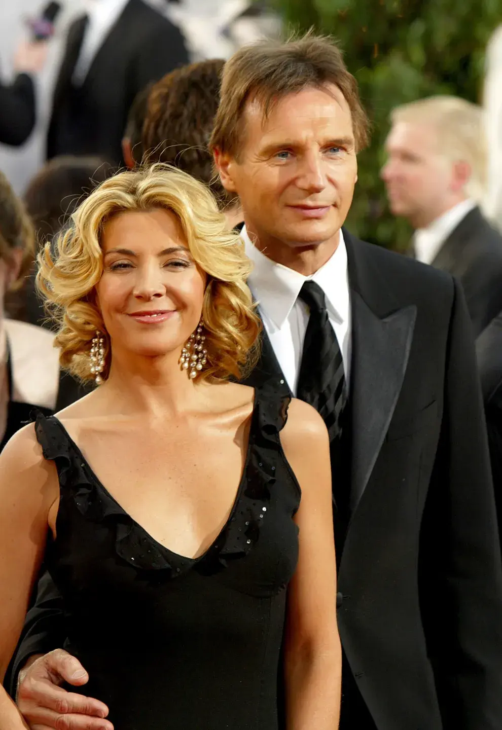 Liam Neeson y su esposa, Natasha Richardson, en los Golden Globes de 2005.