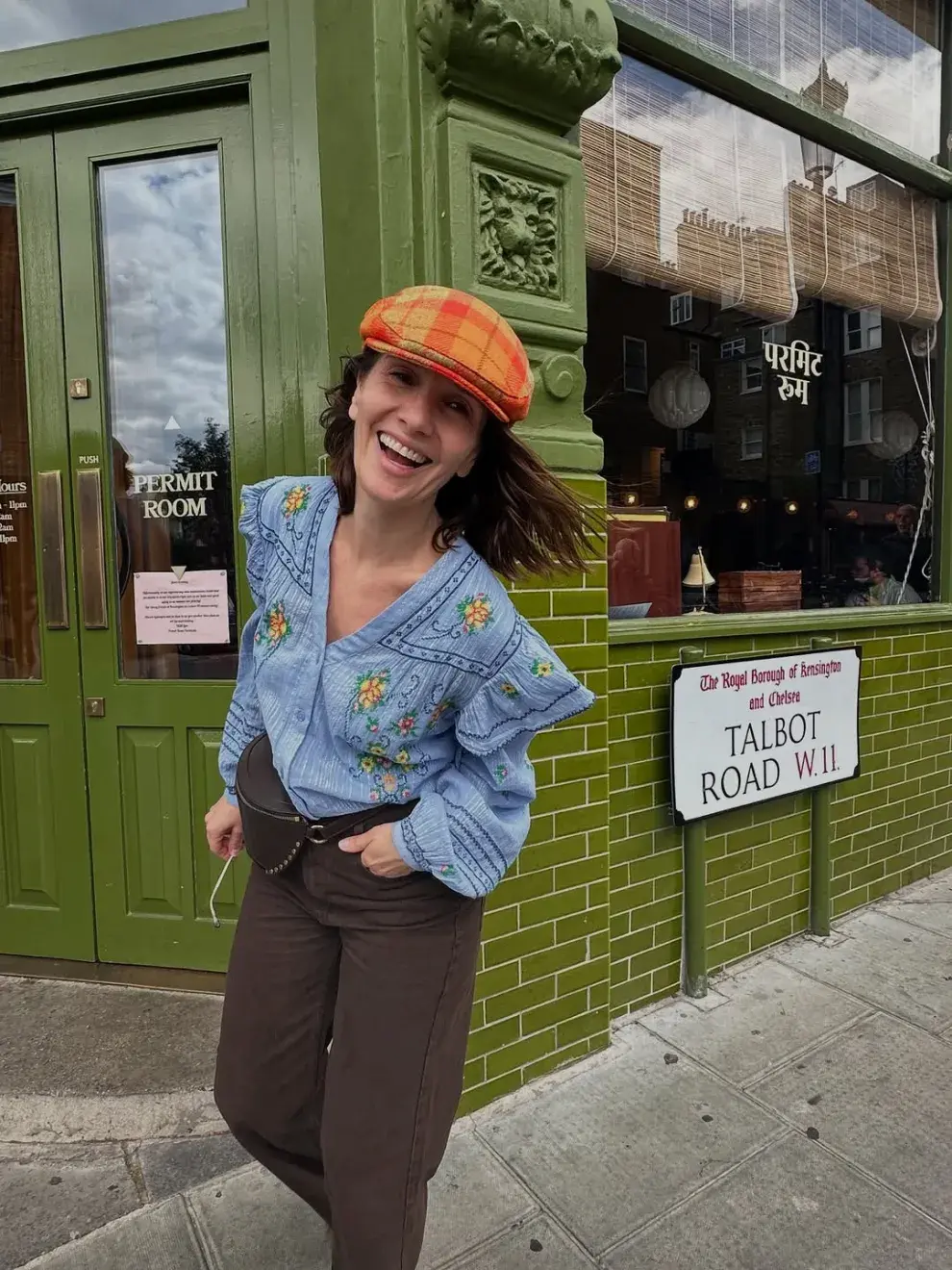 El look vintage de Natalia Oreiro en Londres.
