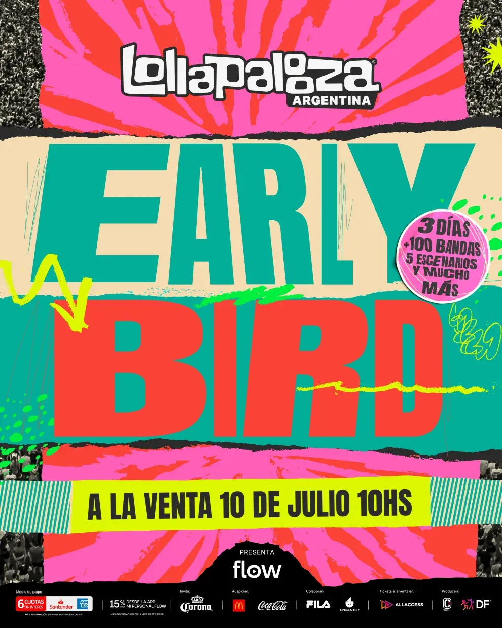 Flyer Lollapalooza Argentina 2026.