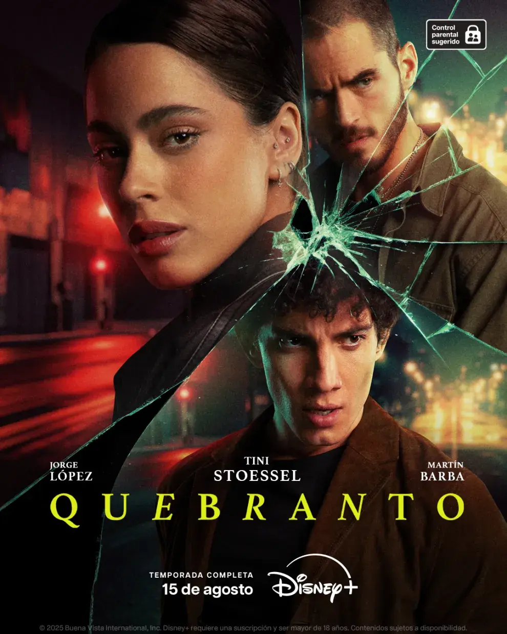 Póster de Quebranto, la nueva serie de Tini Stoessel en Disney+.