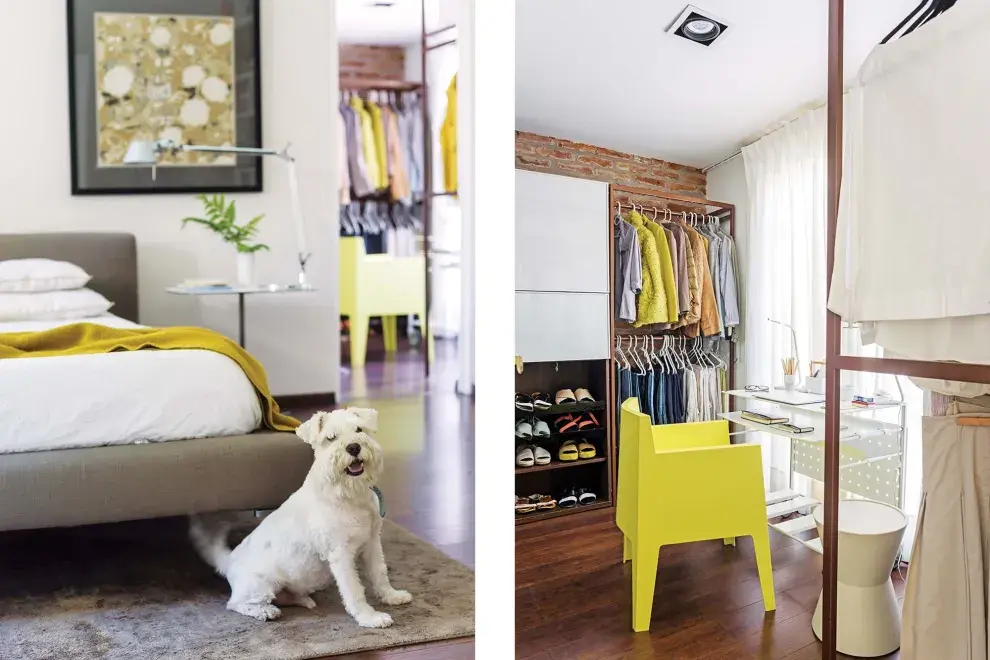 El amarillo se repite en la casa en pequeños acentos como hilo conductor.