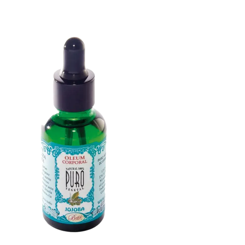 Aceite orgánico de jojoba. Este aceite facial corporal suaviza, revitaliza e hidrata la piel (Boti-k Puro, $18.000).
