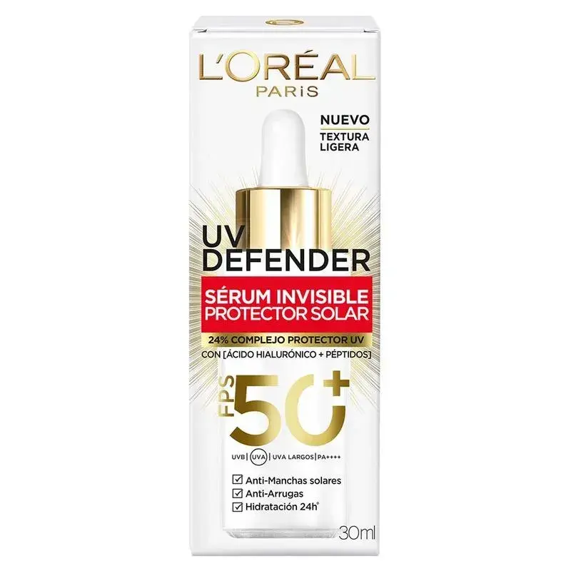 UV Defender de L’Oreal Paris: en este protector solar encontrás péptidos que estimulan la producción de colágeno y elastina, más antiage imposible.