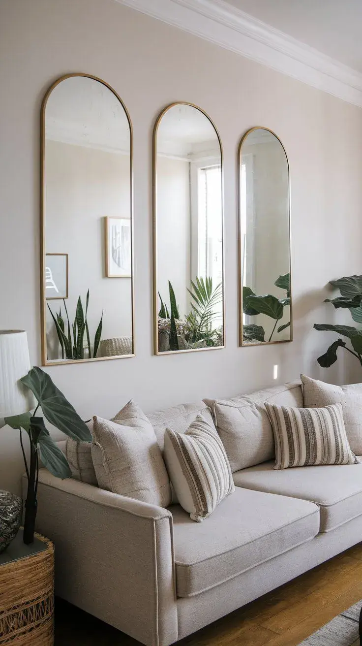Usar espejos para hacer que un espacio pequeño parezca más grande es un truco de decoración muy conocido,