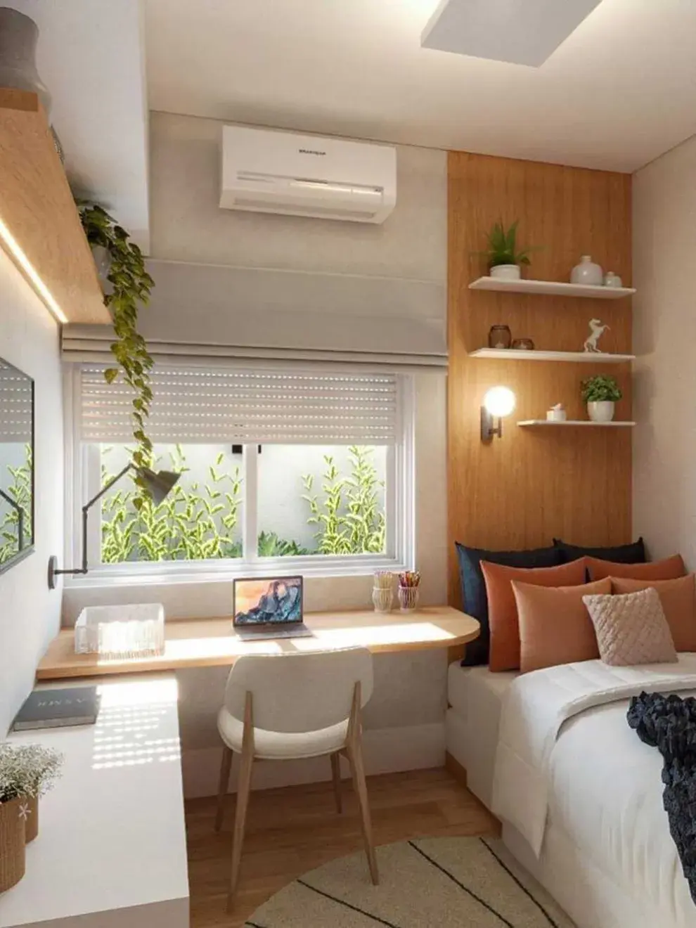 En un cuarto, aprovecha la luz directa de la ventana para armar el espacio de estudio