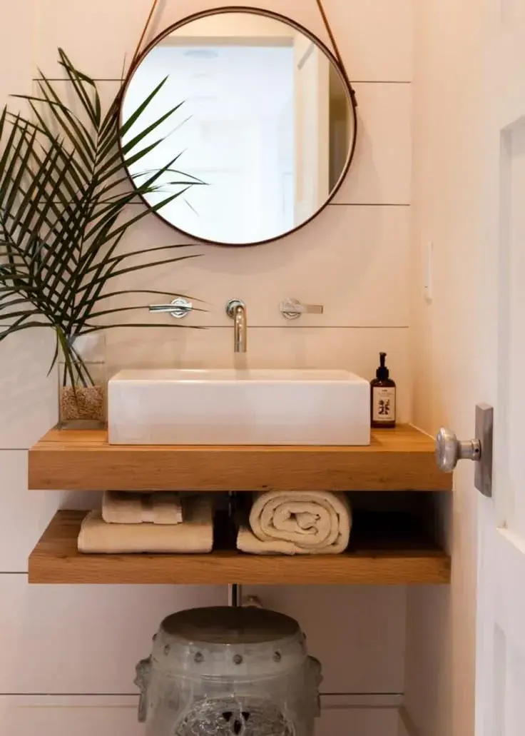 Vanitorys y muebles de guardado originales para baños pequeños