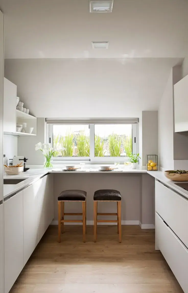 Foto de cocina con diseño en U.