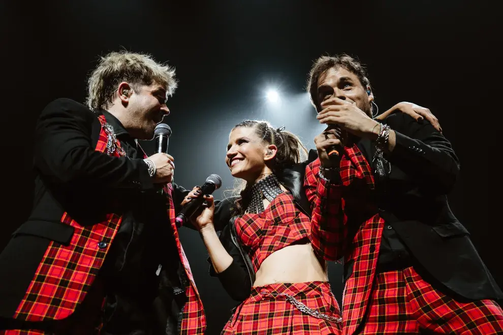 Felipe Colombo, Camila Bordonaba y Benjamín Rojas en el regreso de Erreway en Argentina