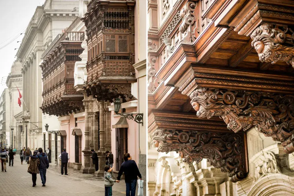 Los típicos balcones de Lima: esos cerramientos que sobresalen y parecen cajitas de madera labrada, son construcciones que se realizaron tanto en la época virreinal como en la República.