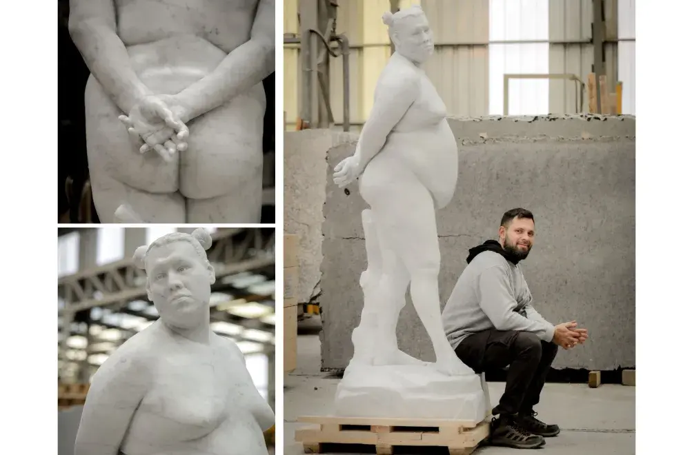 Alexis y Michelle, una escultura que vale tanto por sus detalles como por la impronta de su mensaje.
