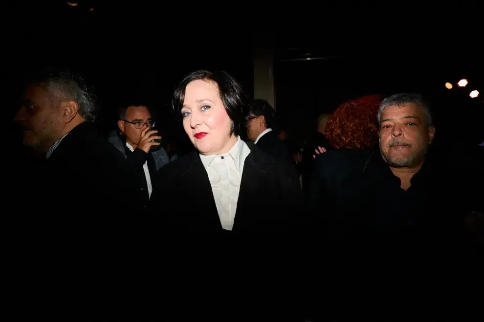 Ana Garibaldi en la fiesta por el estreno de En el barro.