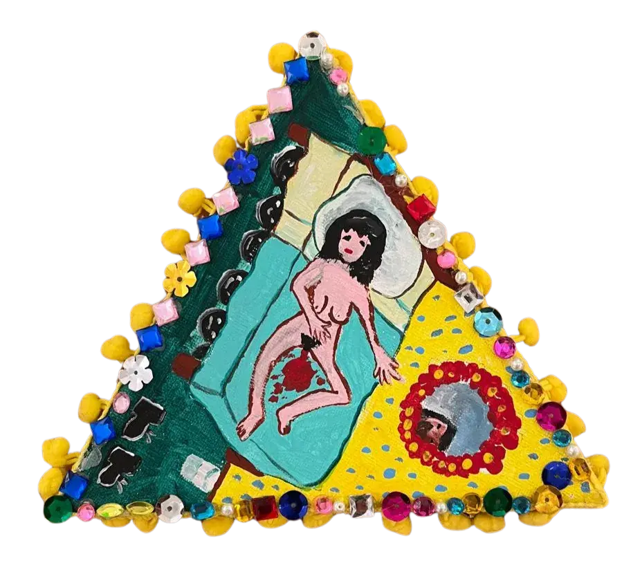 Uno de los ex votos triangulares de Mon Laferte.
