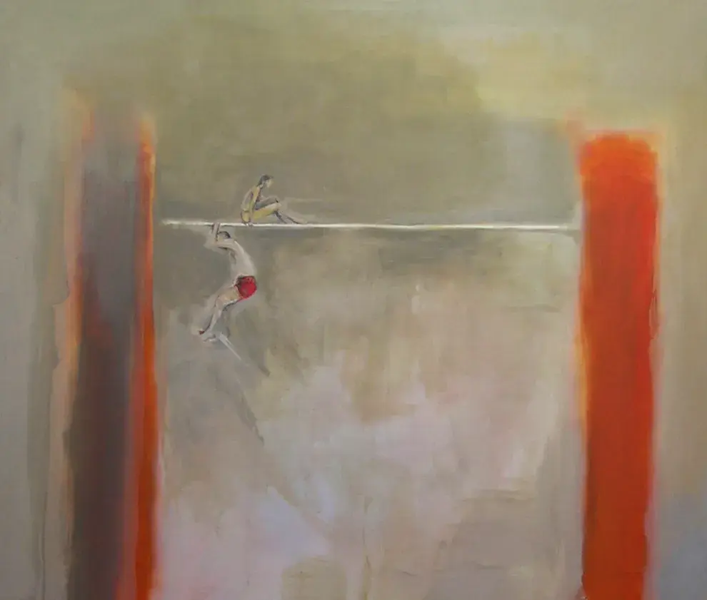 Fondo y superficie conviven en las pinturas de Oscar "Grillo" Ortiz, artista plástico y joyero al frente de Curvo. 
