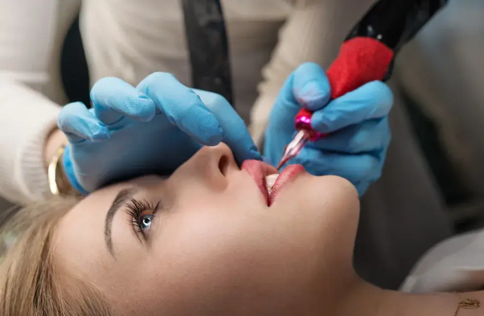 Microblading de labios: color y definición sin maquillaje.