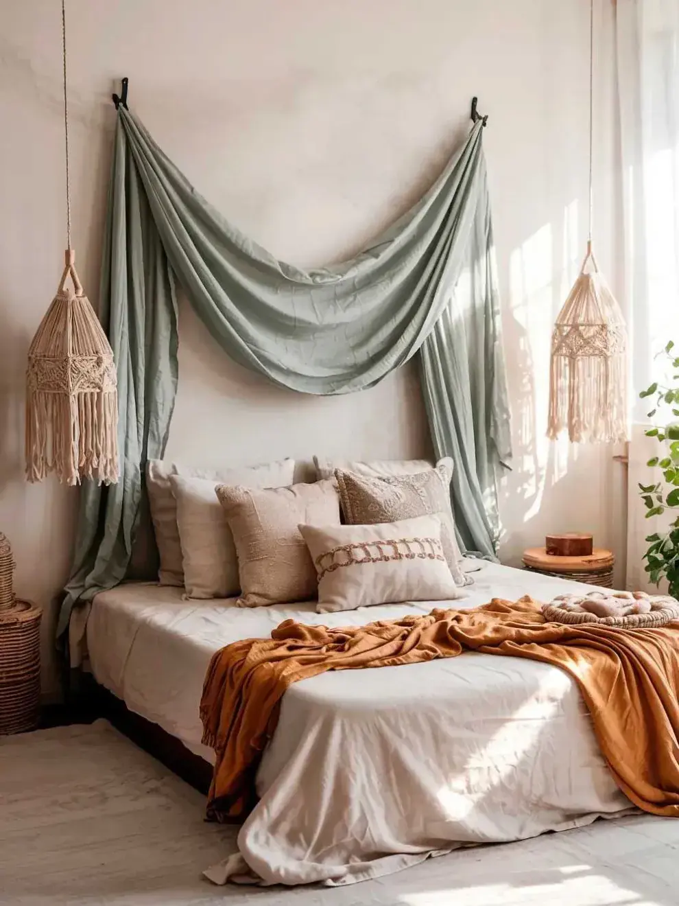 Colocar la cama en la pared opuesta a la puerta transmite seguridad y favorece el descanso.