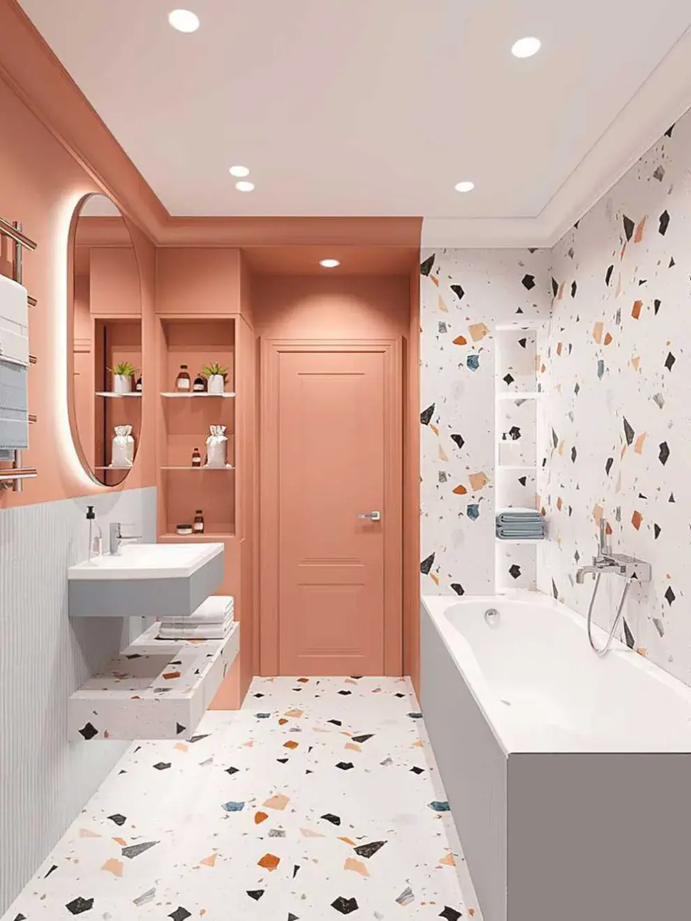 Luces regulables: permiten pasar de un baño funcional a uno más íntimo con un solo gesto.