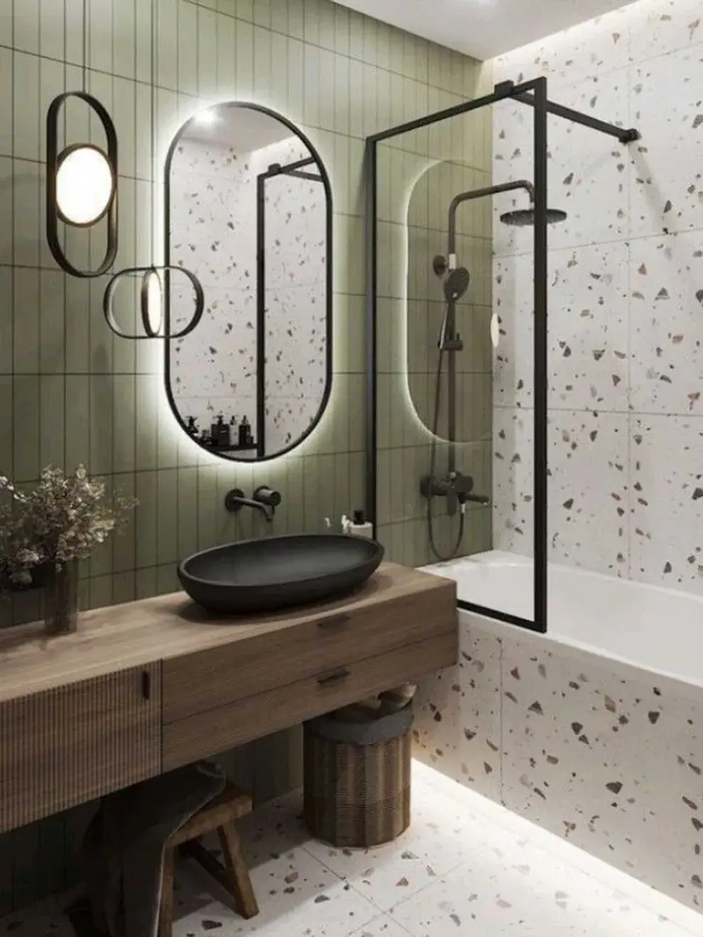 Las bachas en colores vibrantes o contrastantes se convierten en el punto focal del baño, generando impacto visual y personalidad.